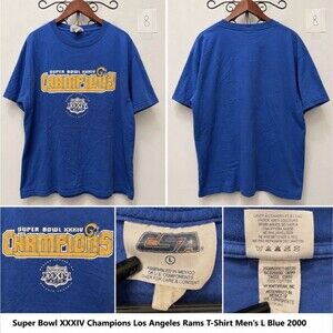 Vintage 2000 Los Angeles Rams Super Bowl XXXIV Champions T-Shirt Men’s Large